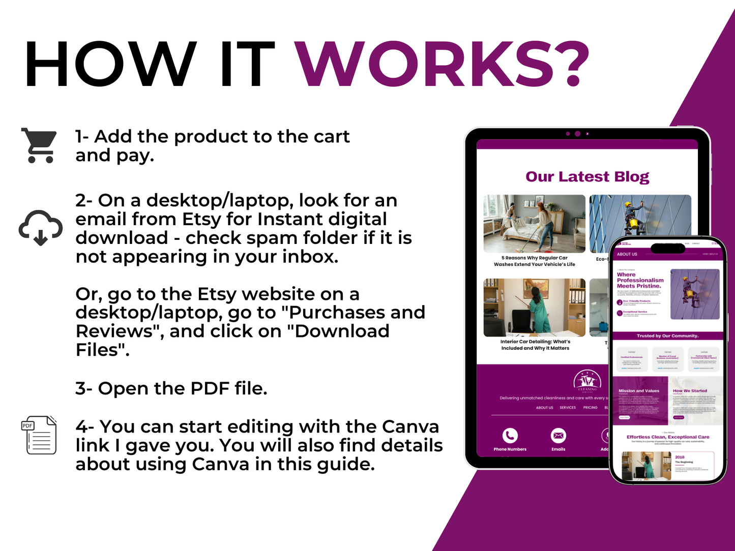 Cleaning Services Website Template: Editable Canva Design