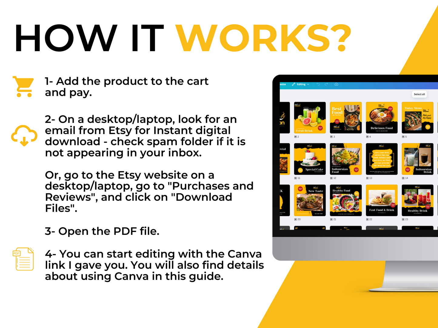 400 Restaurant Instagram Template, Social Media Post Templates for Restaurant