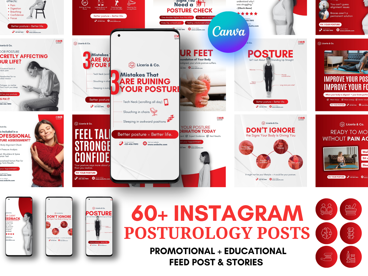 Posturology Canva Templates for Healthcare Professionals, Hospital , Clinics & Doctors