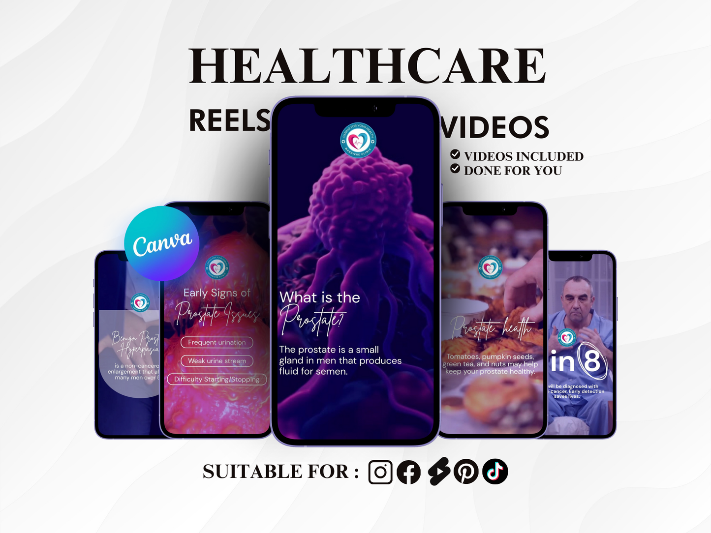 Healthcare Reels: Instagram & TikTok Video Templates for Doctors, Healthcare Professionals (Digital Download)