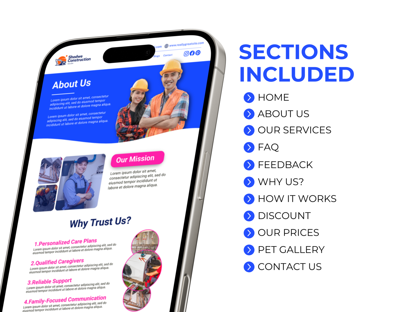 Canva Website Template for Plumbing Services – Done-for-You Multi-Page Website