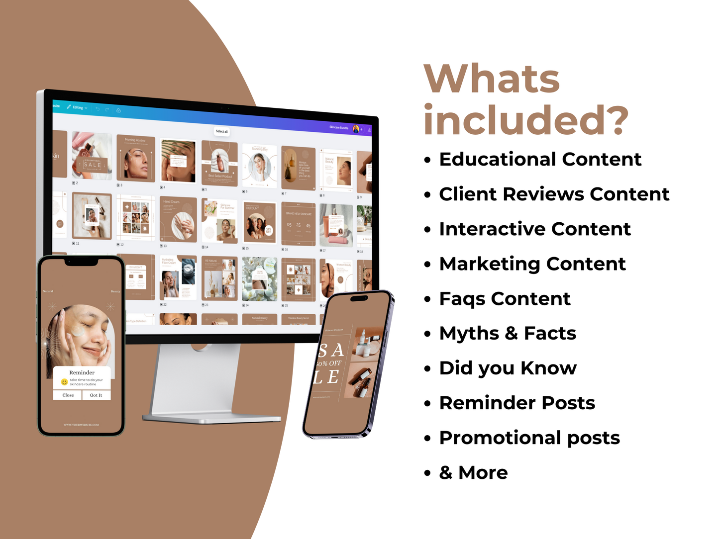 120 Skincare Instagram Canva Templates for Coaches & Makeup Artist