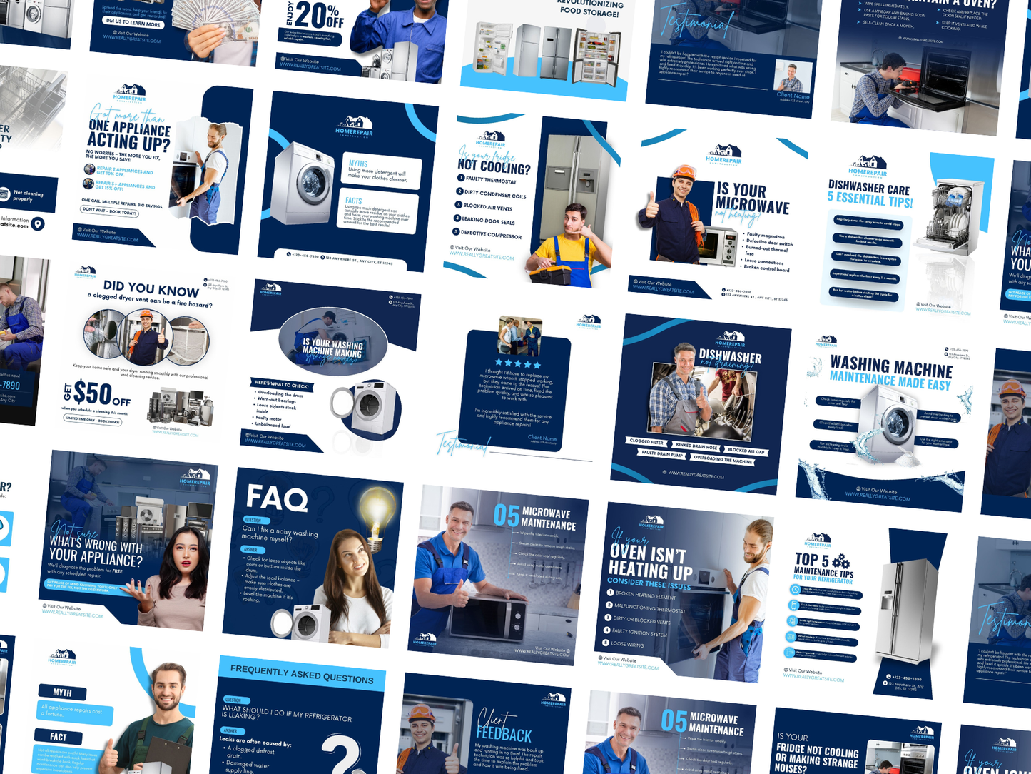 Appliance Repair & Repairman Instagram Canva Templates