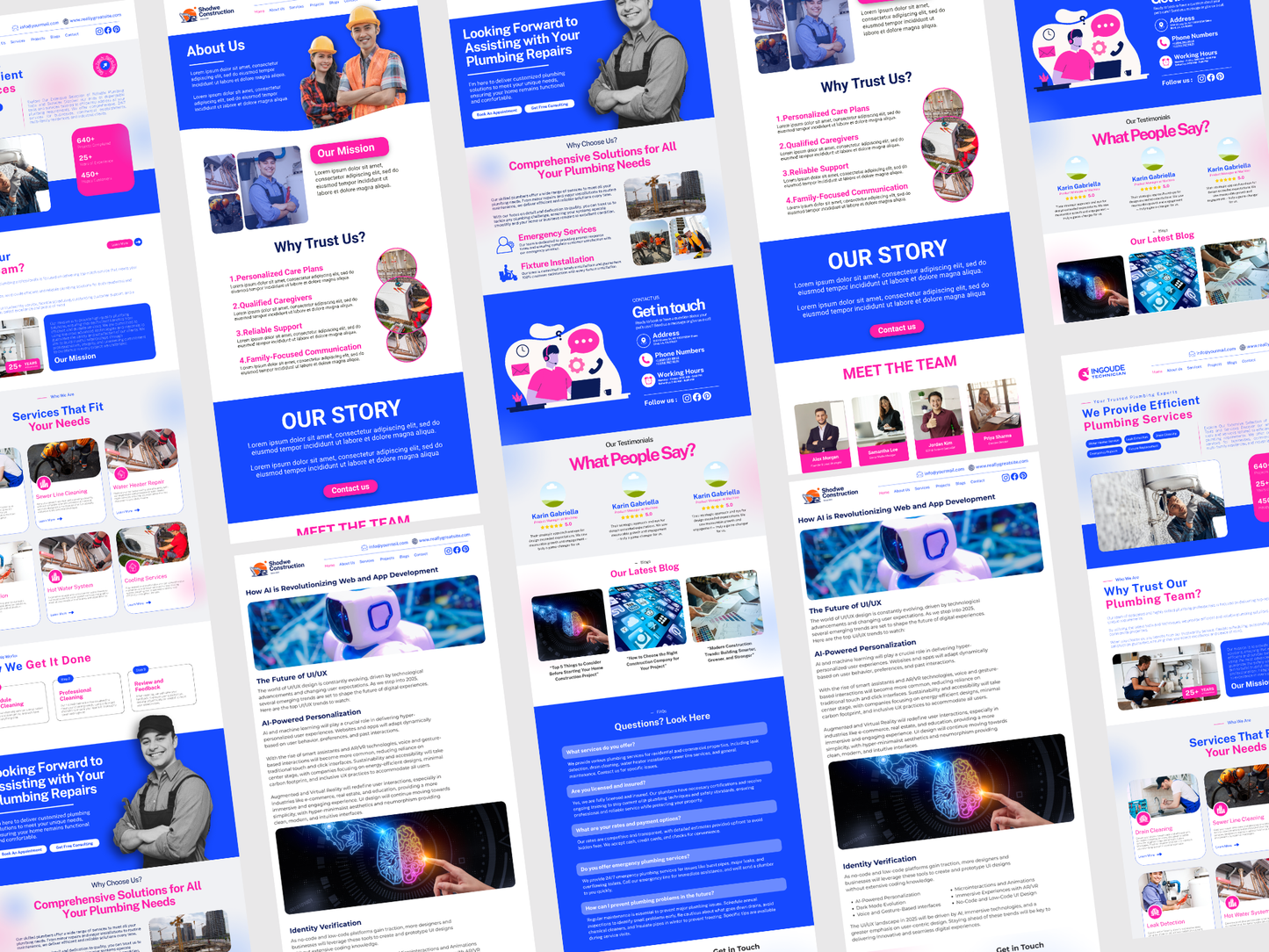 Canva Website Template for Plumbing Services – Done-for-You Multi-Page Website
