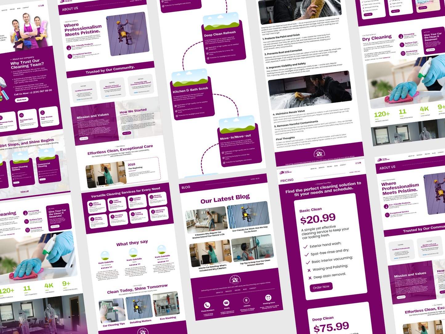 Cleaning Services Website Template: Editable Canva Design