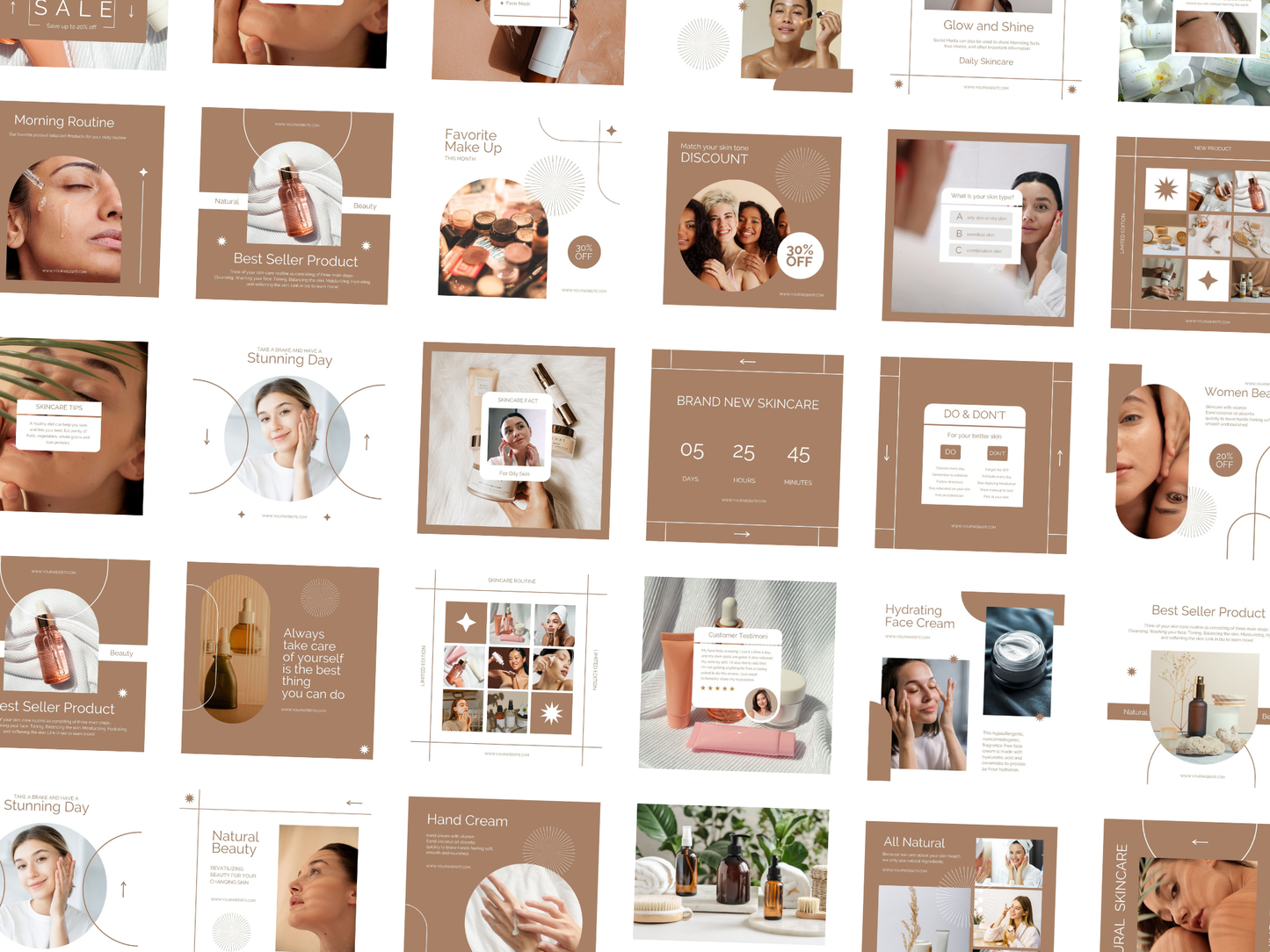 120 Skincare Instagram Canva Templates for Coaches & Makeup Artist
