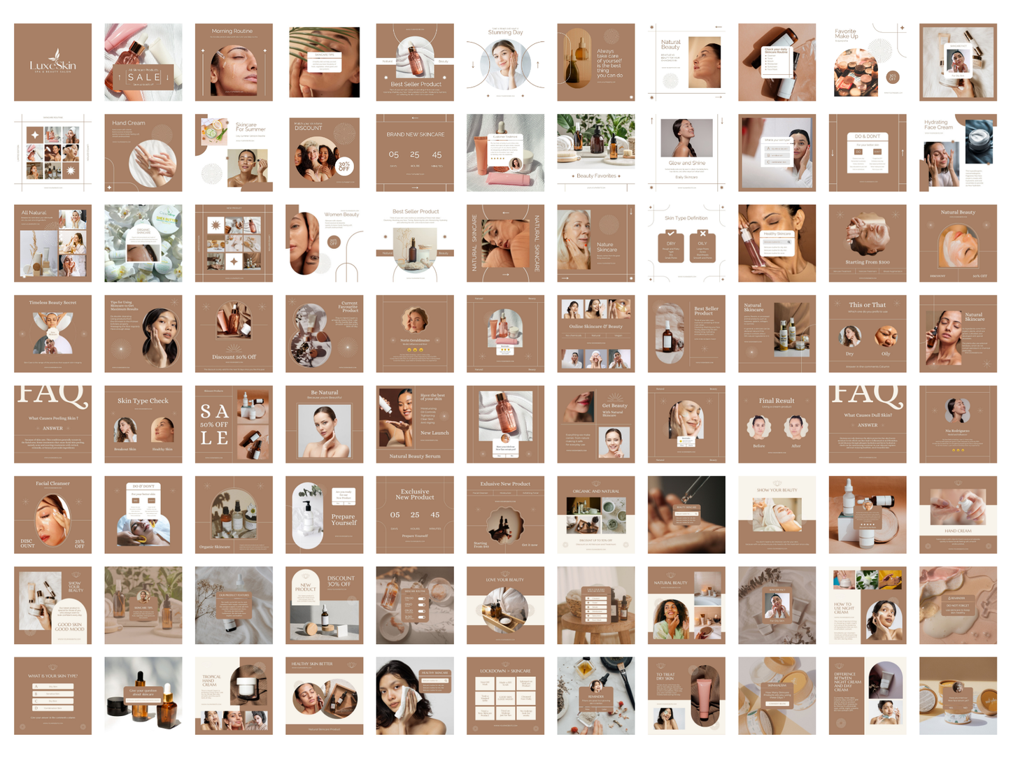 400+ Skincare Instagram Canva Templates for Coaches & Makeup Artist