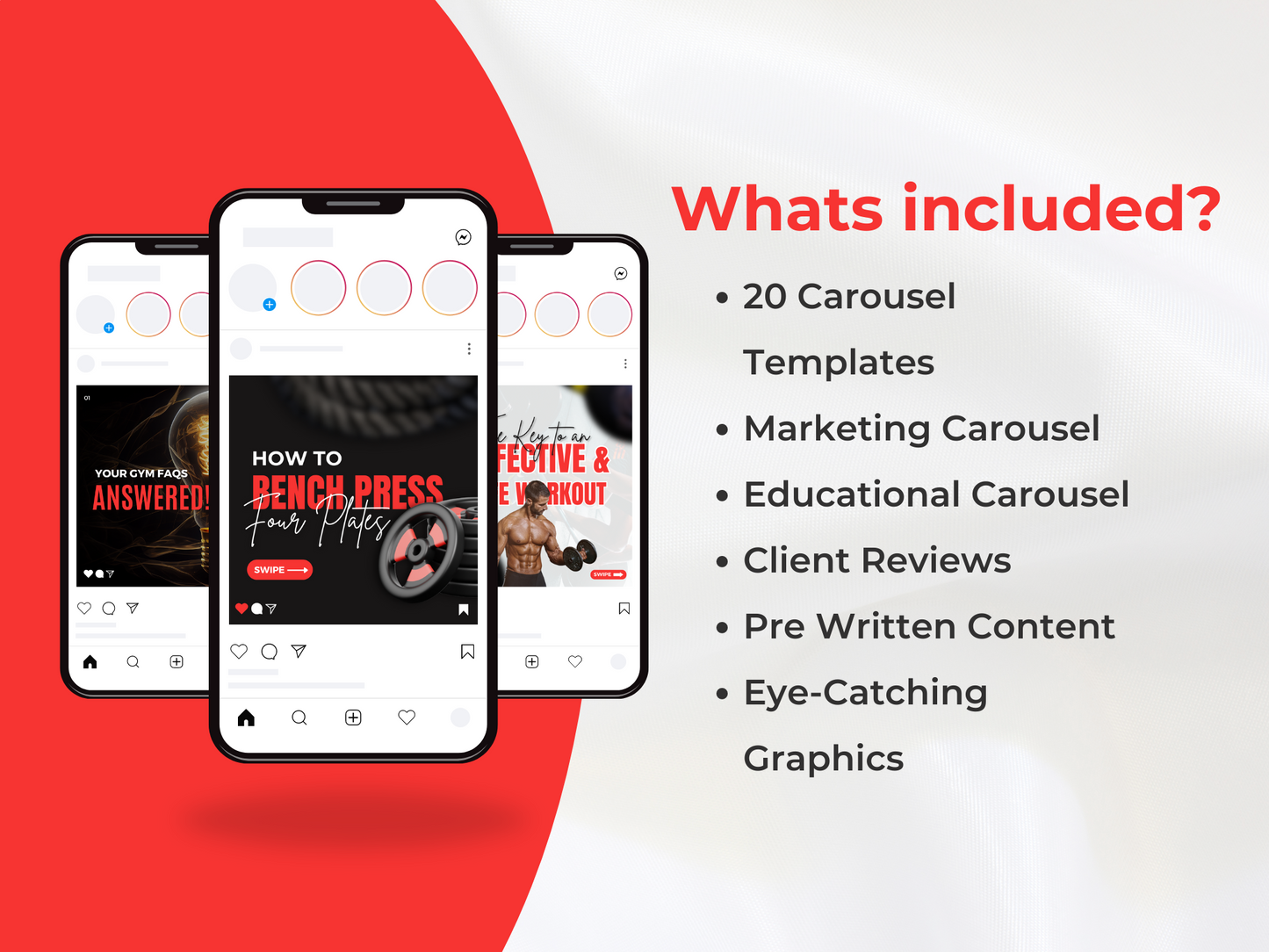 Gym & Fitness Coach Instagram Carousel Templates