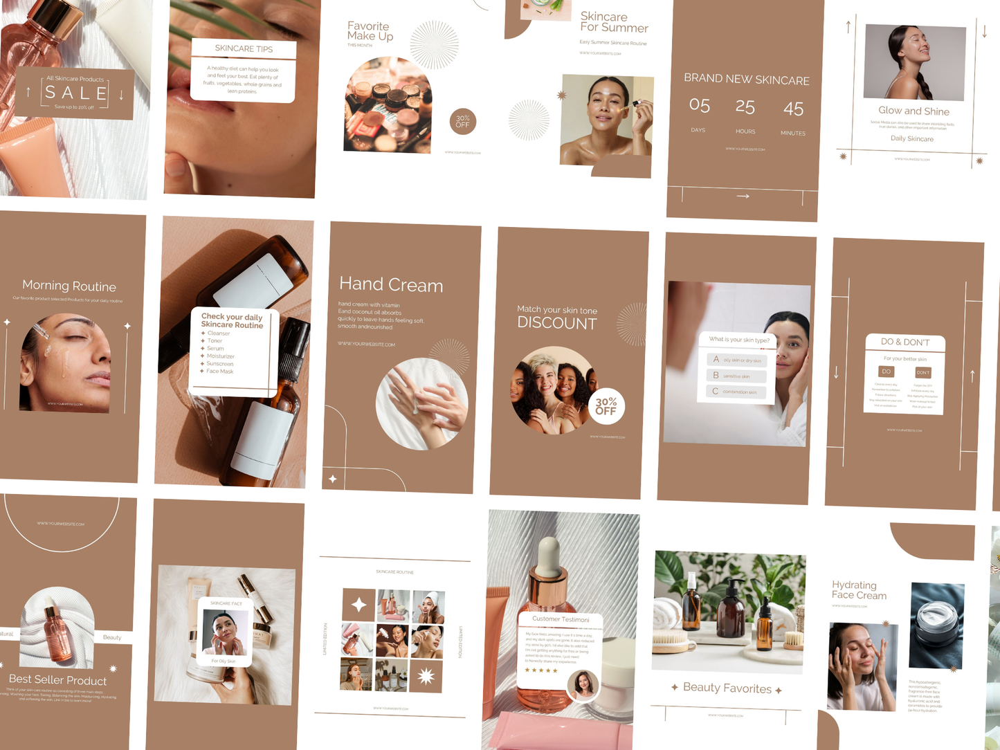 120 Skincare Instagram Canva Templates for Coaches & Makeup Artist