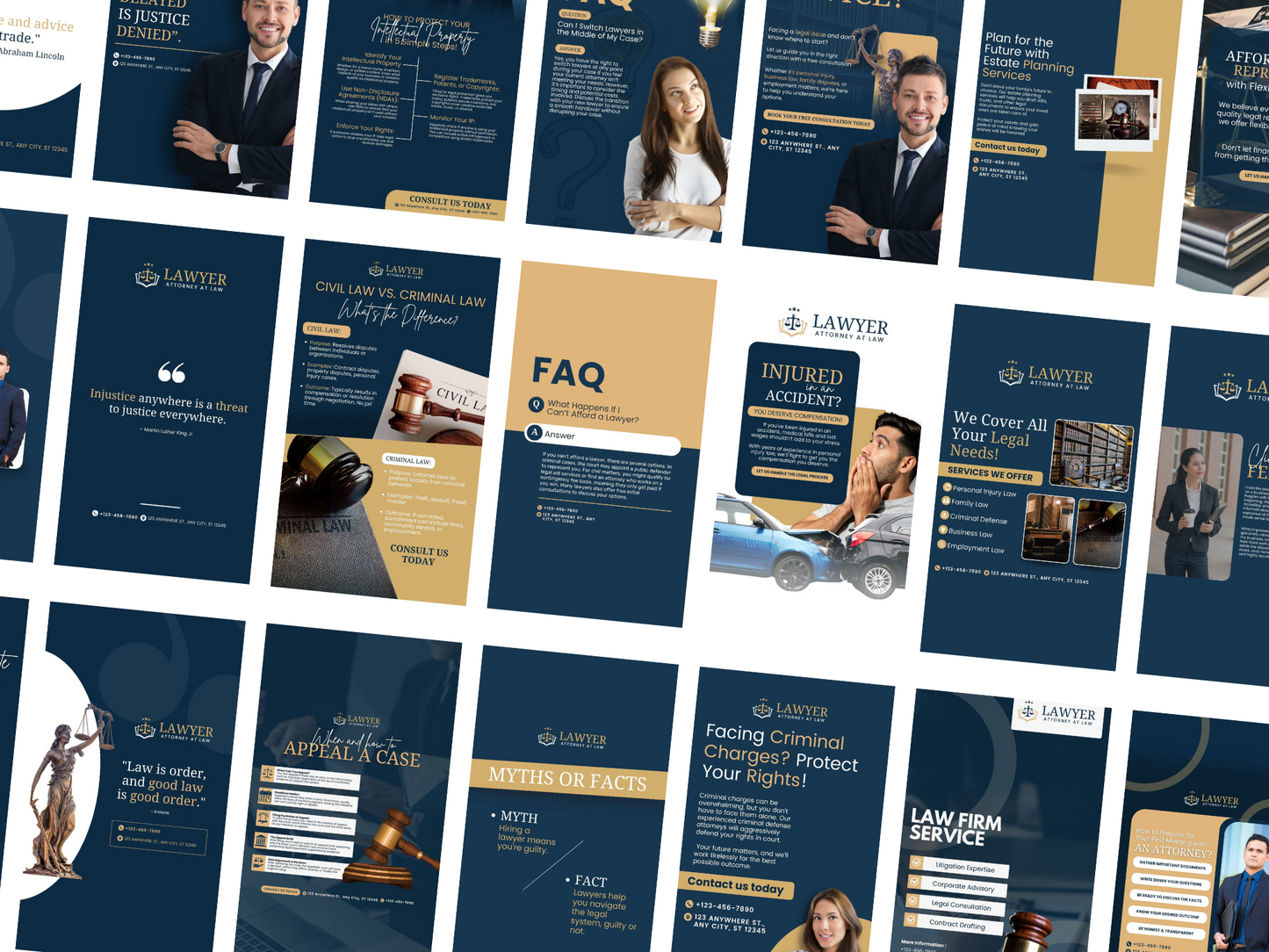 80 Lawyer Instagram Canva Templates