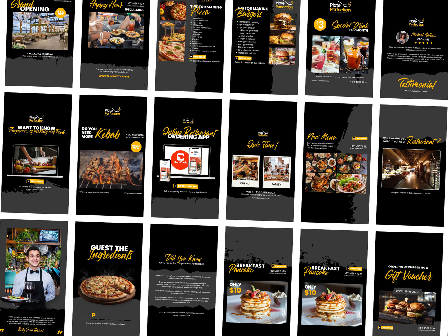 100 Restaurant Instagram Canva Templates