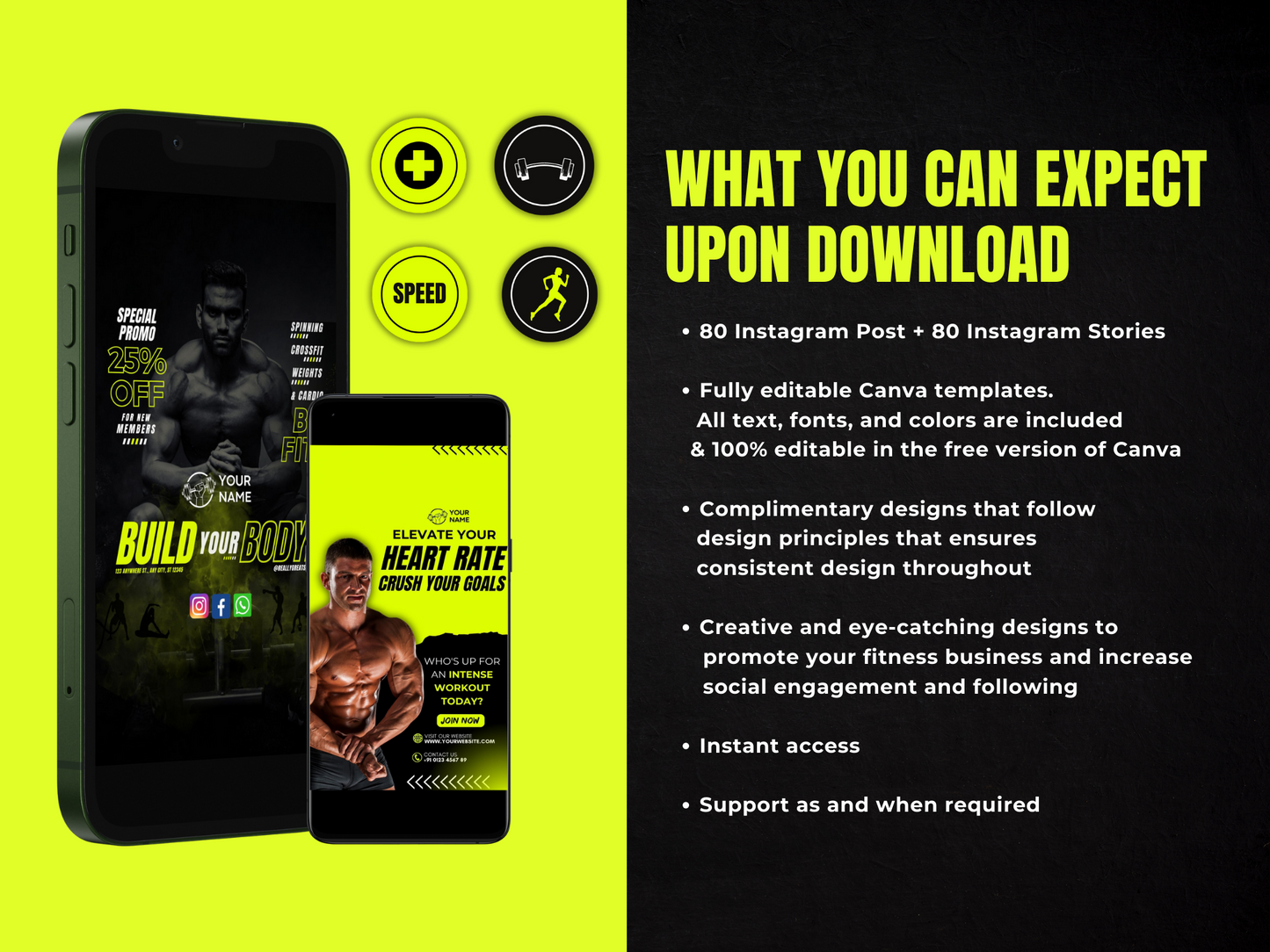 80 Fitness Instagram Posts Templates