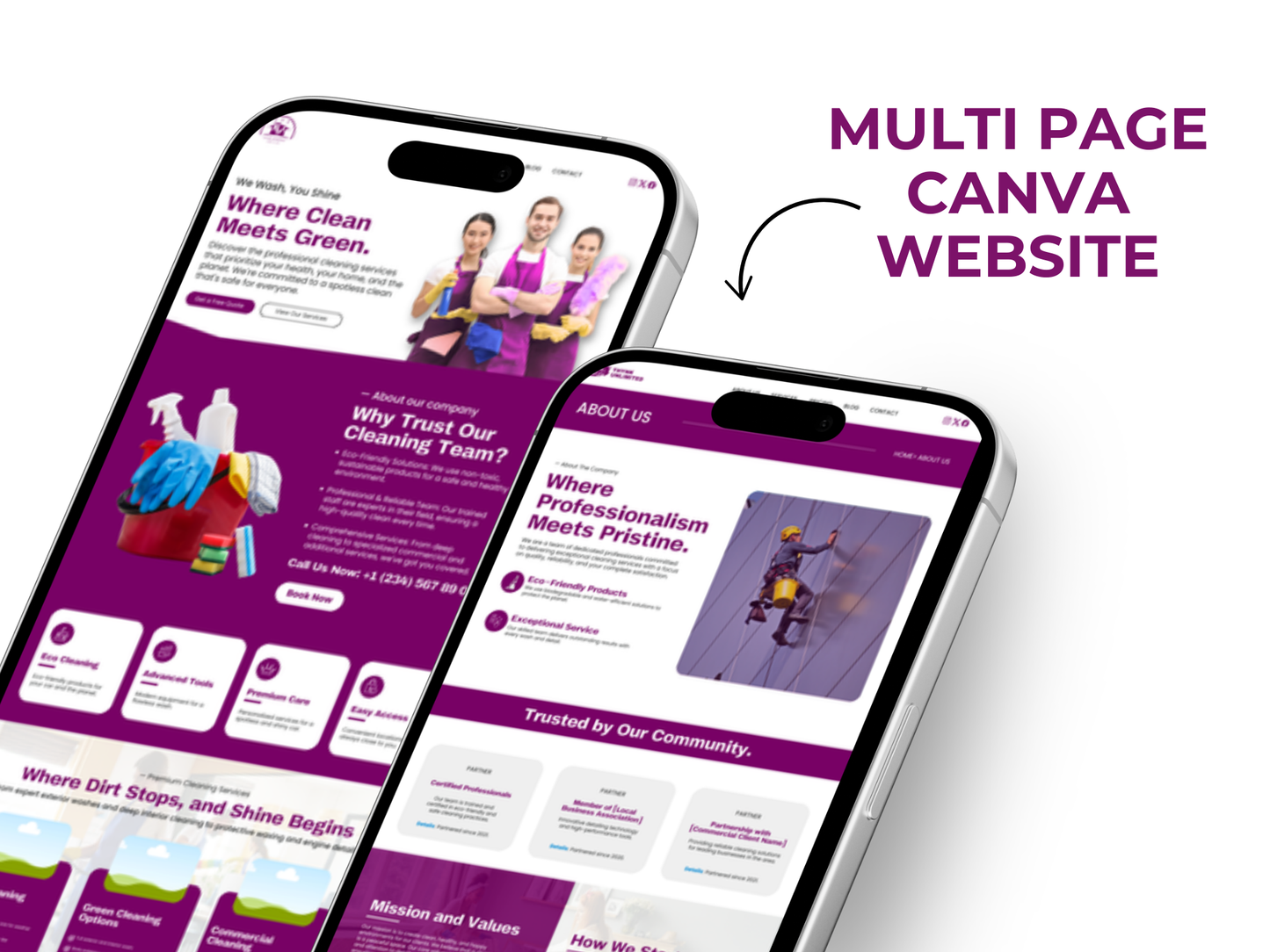 Cleaning Services Website Template: Editable Canva Design