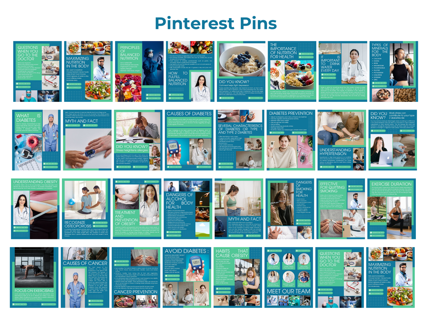 Medical Instagram Canva Templates for Hospital, Healthcare workers, Health Clinic Brand & Doctors