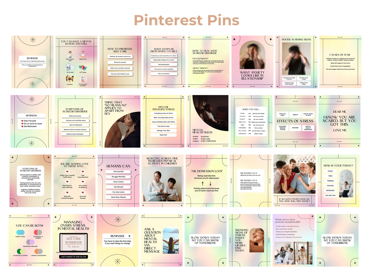 Mental Health Instagram Canva Templates for Mental Health Coaches & Therapist