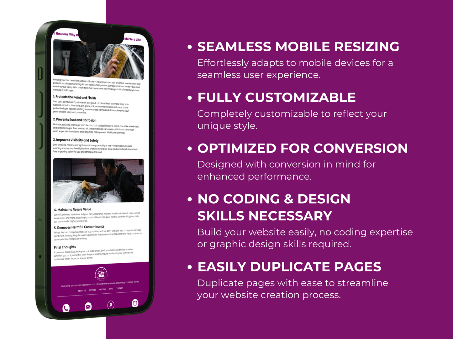 Cleaning Services Website Template: Editable Canva Design