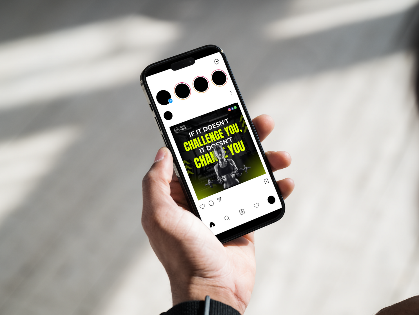 GYM Motivational Instagram Canva Templates for Fitness Trainers