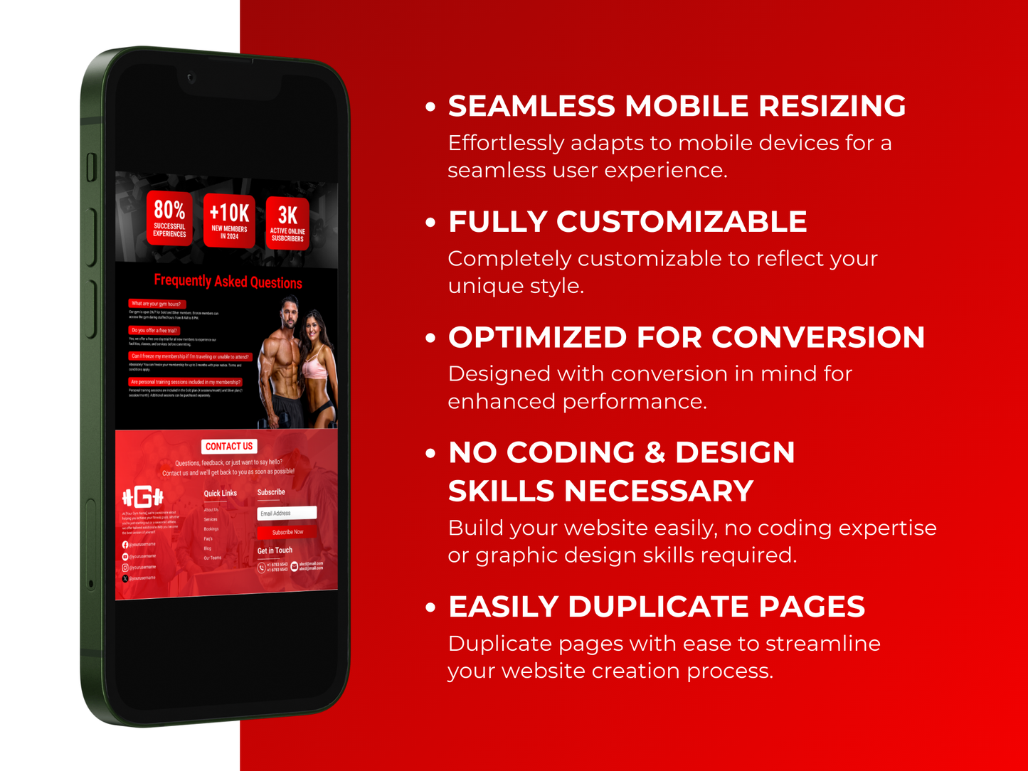 Gym & Fitness CANVA Website Template For Personal Trainer
