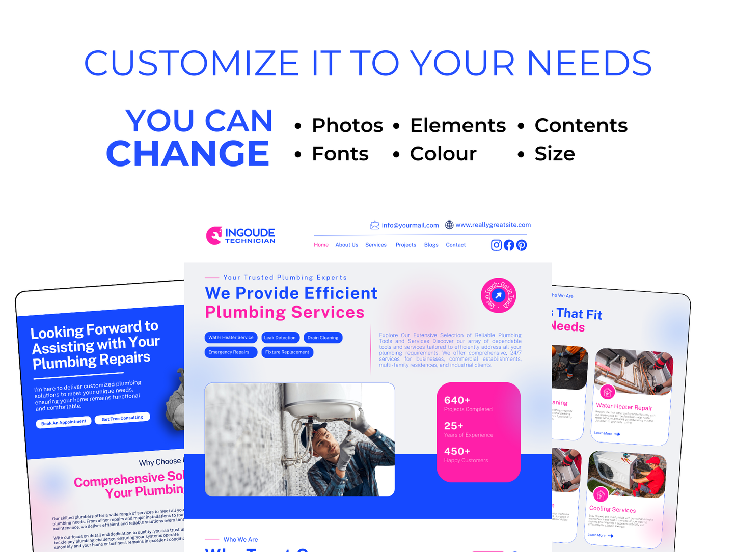 Canva Website Template for Plumbing Services – Done-for-You Multi-Page Website