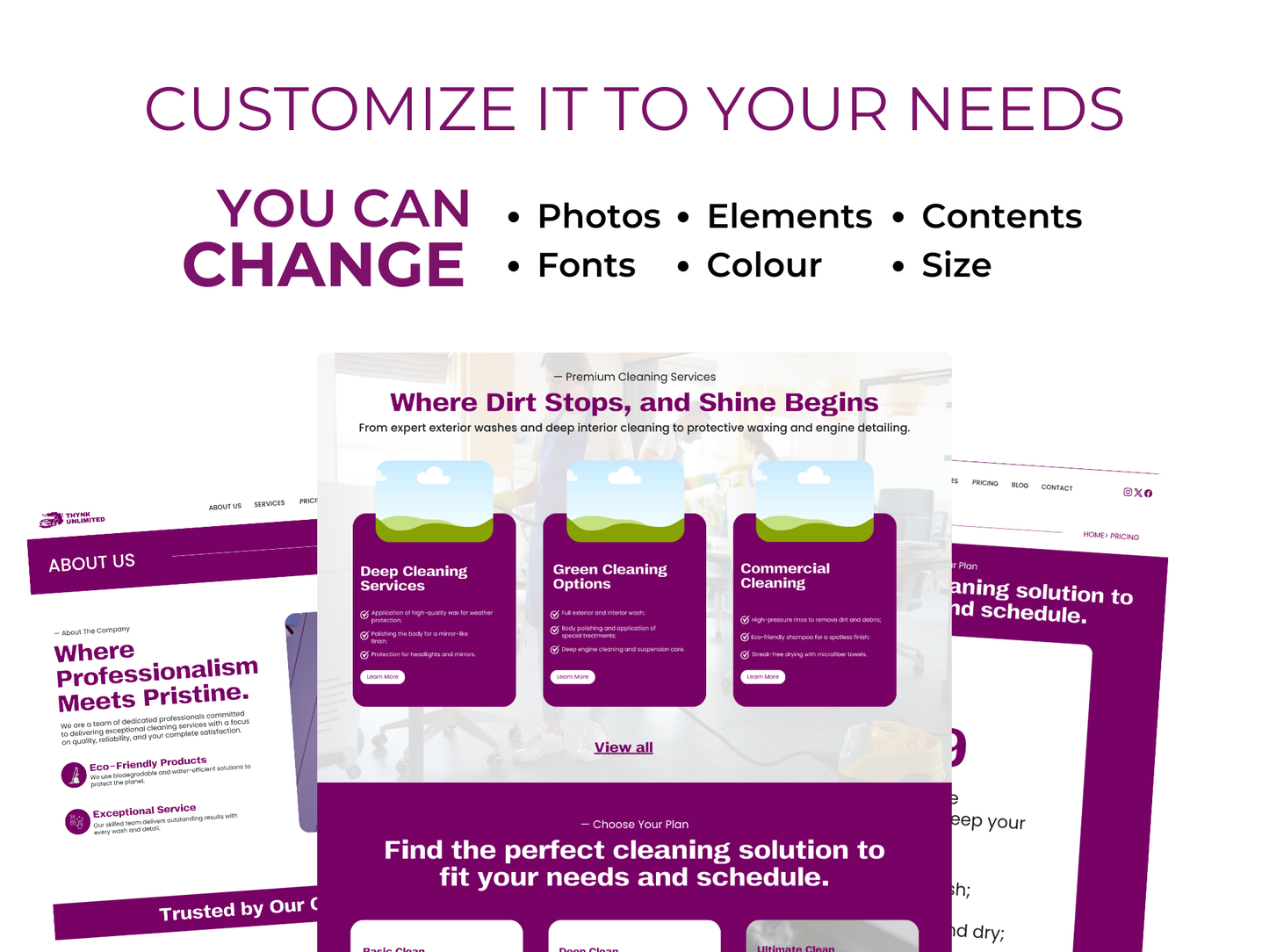 Cleaning Services Website Template: Editable Canva Design