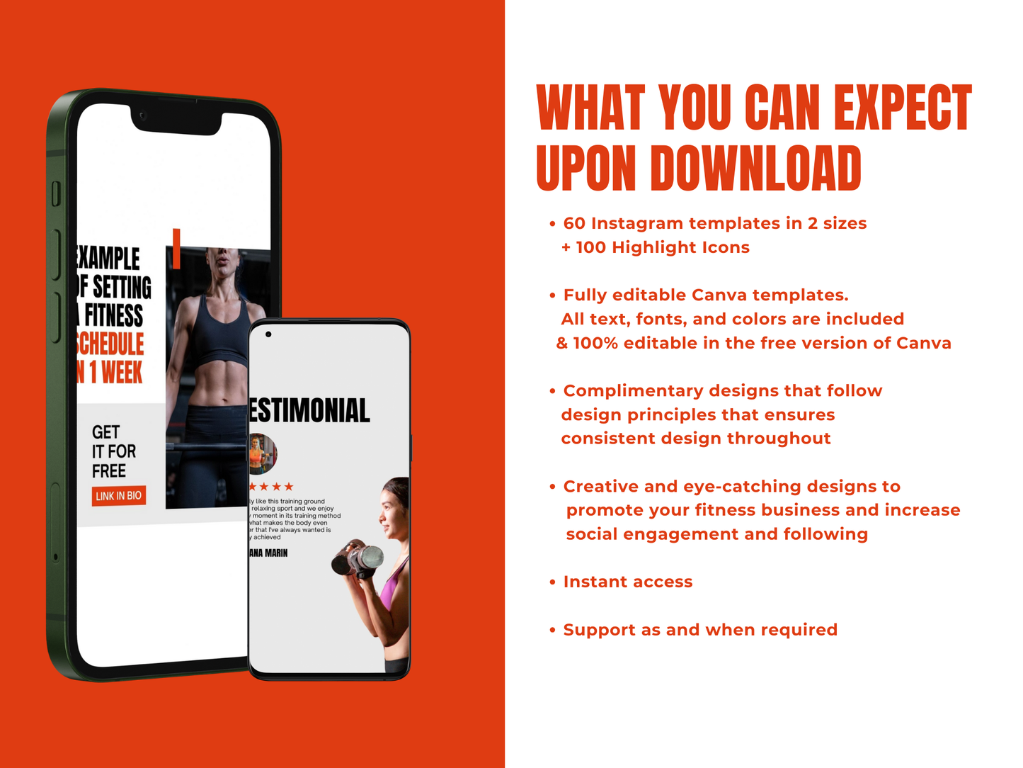 120 Gym & Fitness Instagram Canva Template for Personal Trainer, Fitness Coach & gym Trainers