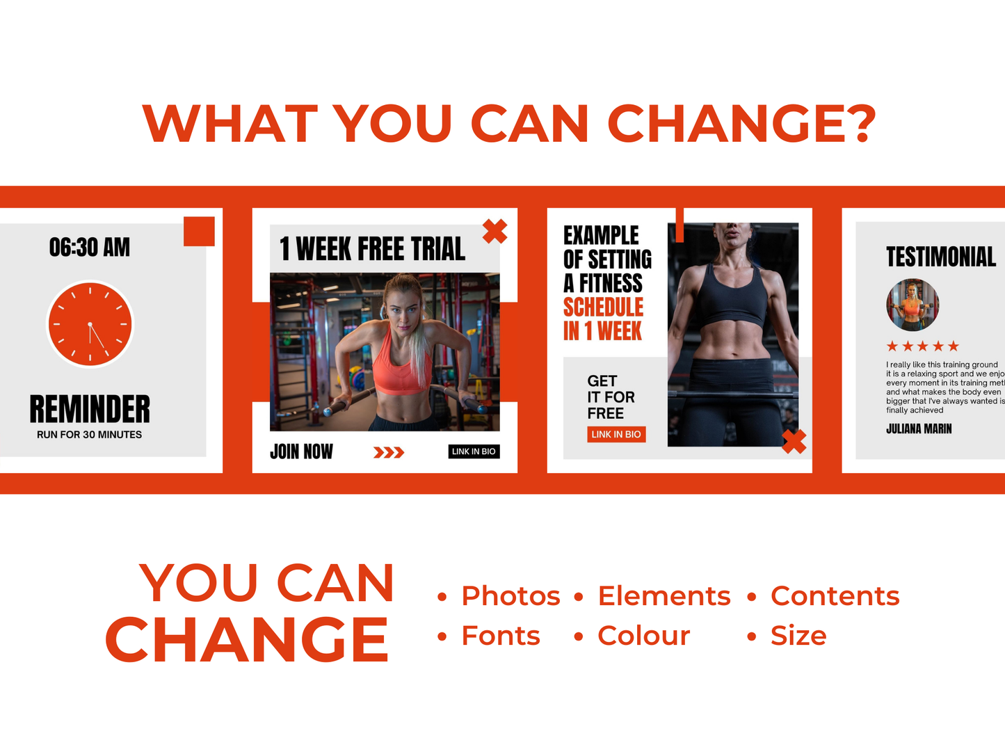 120 Gym & Fitness Instagram Canva Template for Personal Trainer, Fitness Coach & gym Trainers
