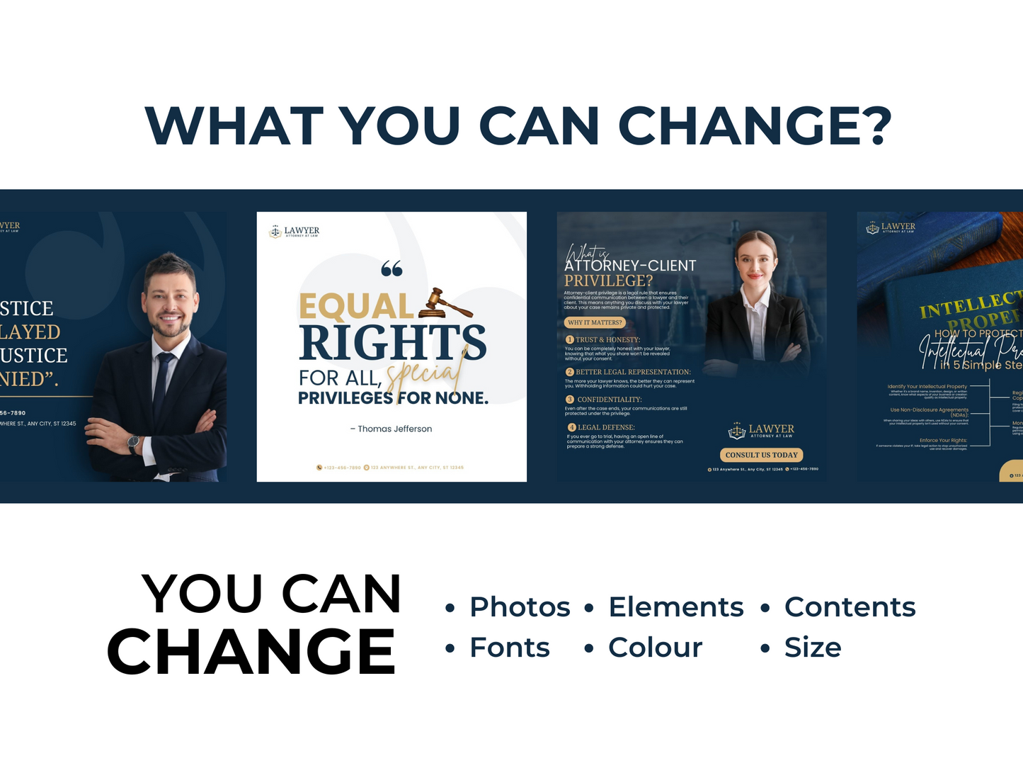 80 Lawyer Instagram Canva Templates