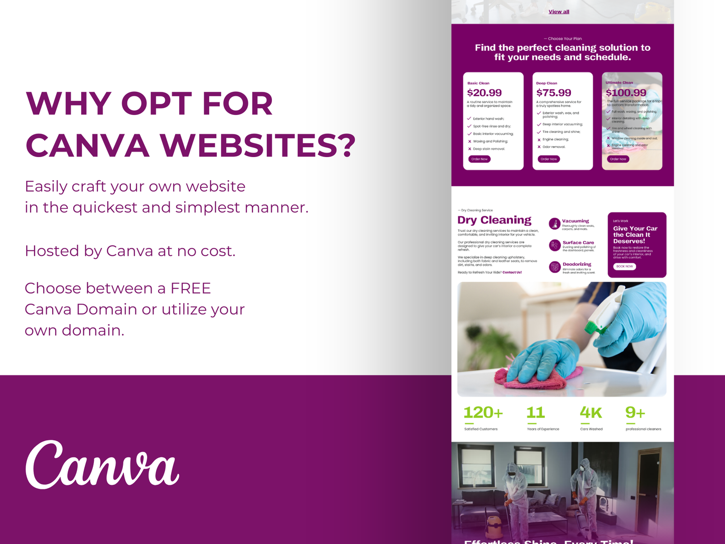 Cleaning Services Website Template: Editable Canva Design