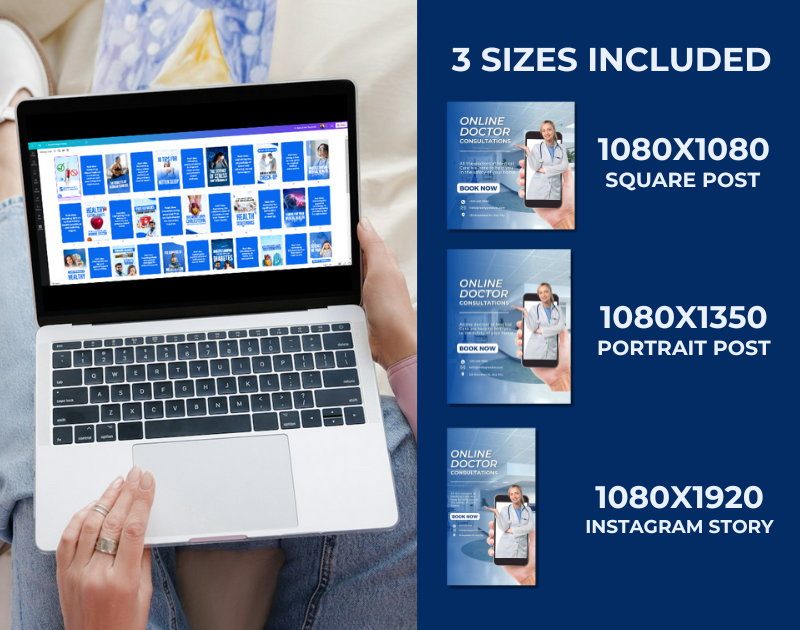 Medical Social Media Canva Templates: Healthcare Marketing Kit