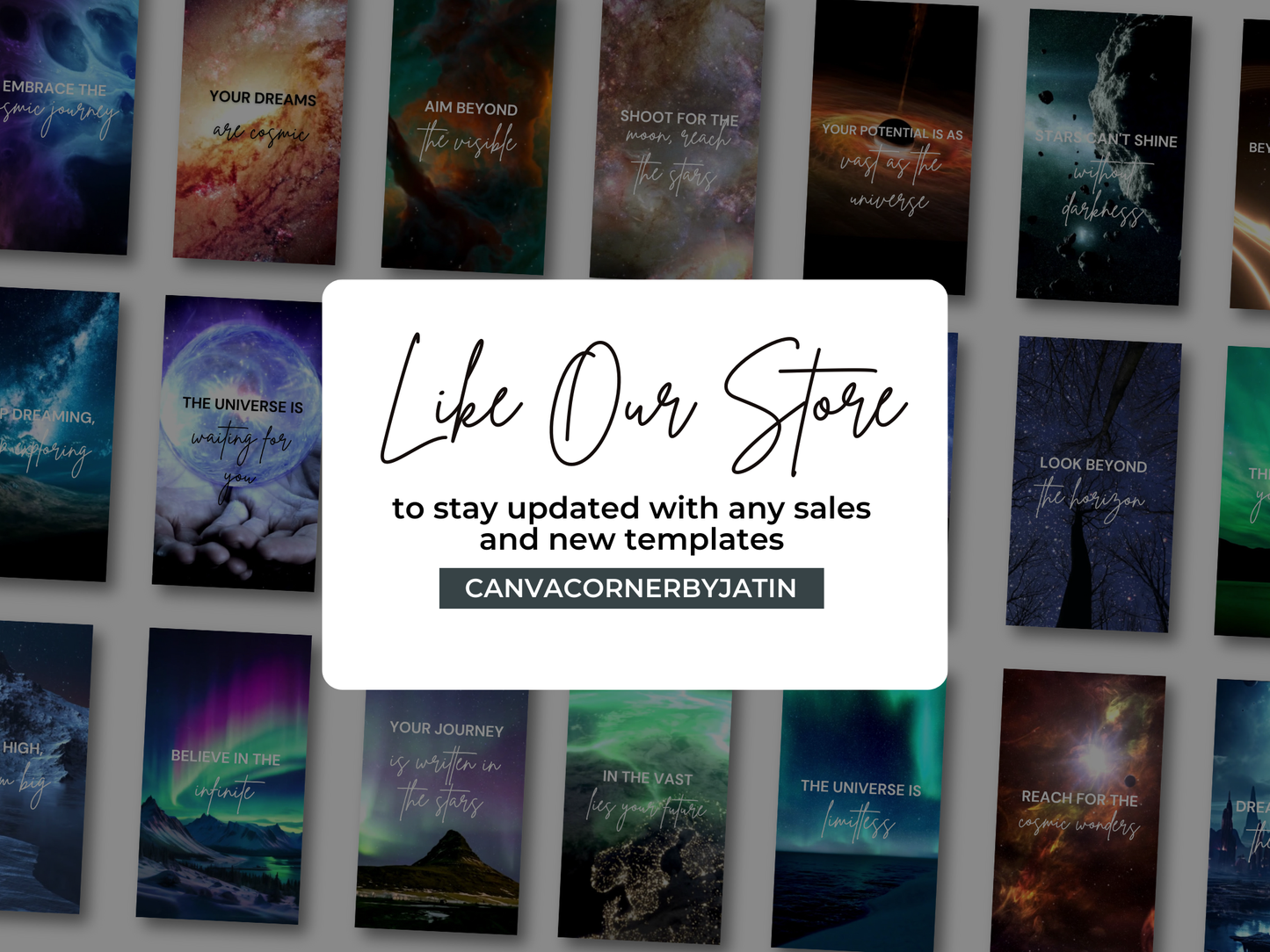 50 Space Motivational Affirmation Instagram Reels Canva Template