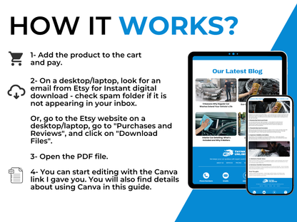 Car Wash Website Template: Automotive Business Canva Design (Free Logo Included)