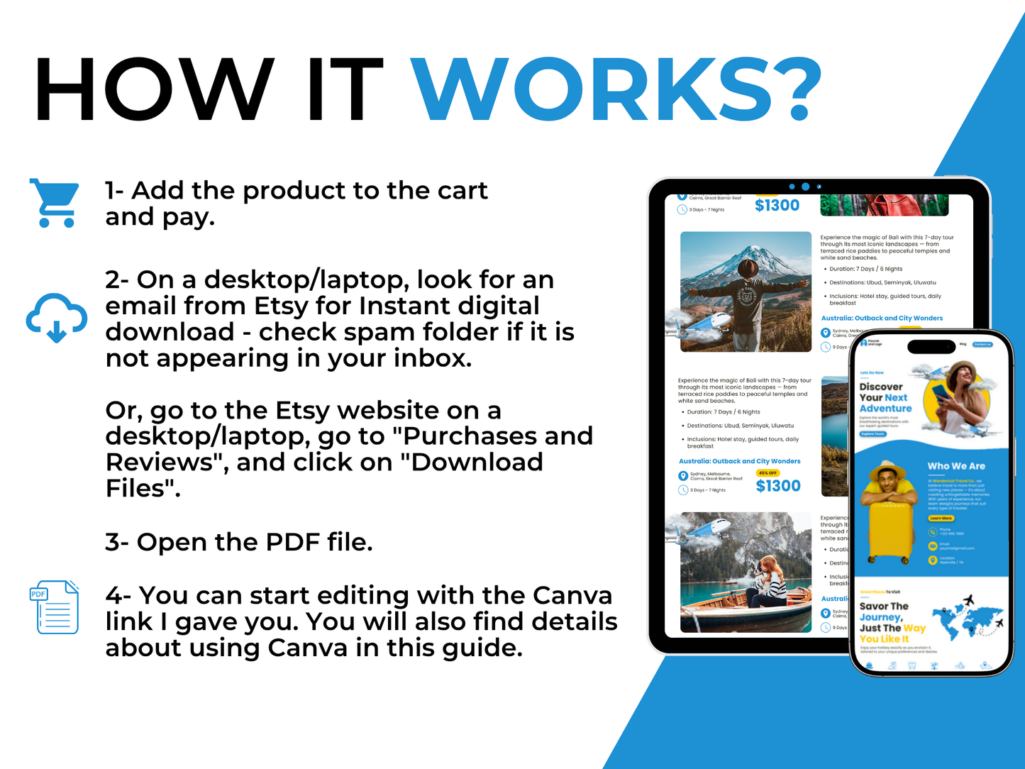 Travel Agent Website Canva Template: Customizable Landing Page