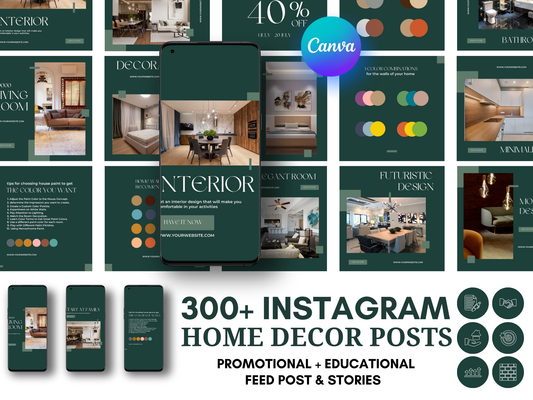 Home Decor Instagram Canva Template for Interior Designer