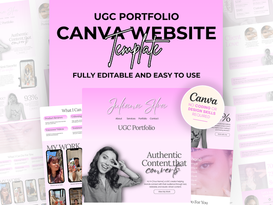 UGC Portfolio Website Template: Editable Canva Design