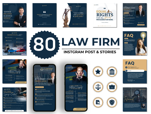 80 Lawyer Instagram Canva Templates