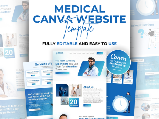 Medical Canva Website Templates for Health Professionals