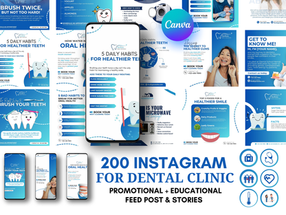 Dentist Instagram Canva Templates Bundle