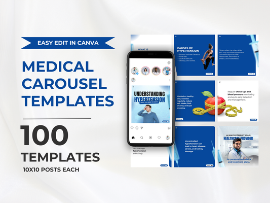 Medical Instagram Carousel Canva Templates for Health Professionals