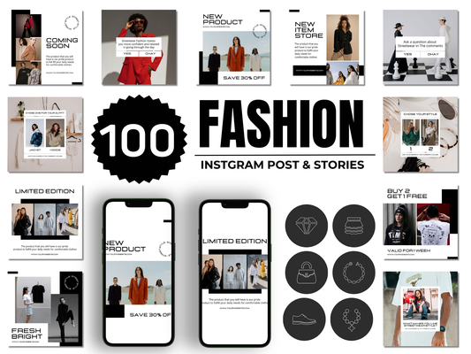 100 Fashion & Clothing Instagram Canva Templates for Fashion Brands