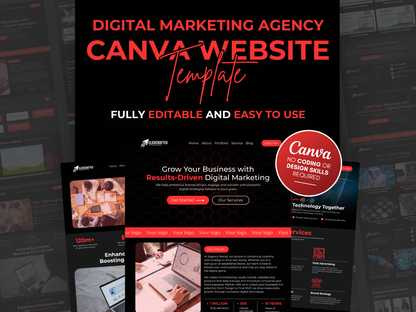 Digital Marketing Agency Canva Website Template for Social Media & Marketing Agency
