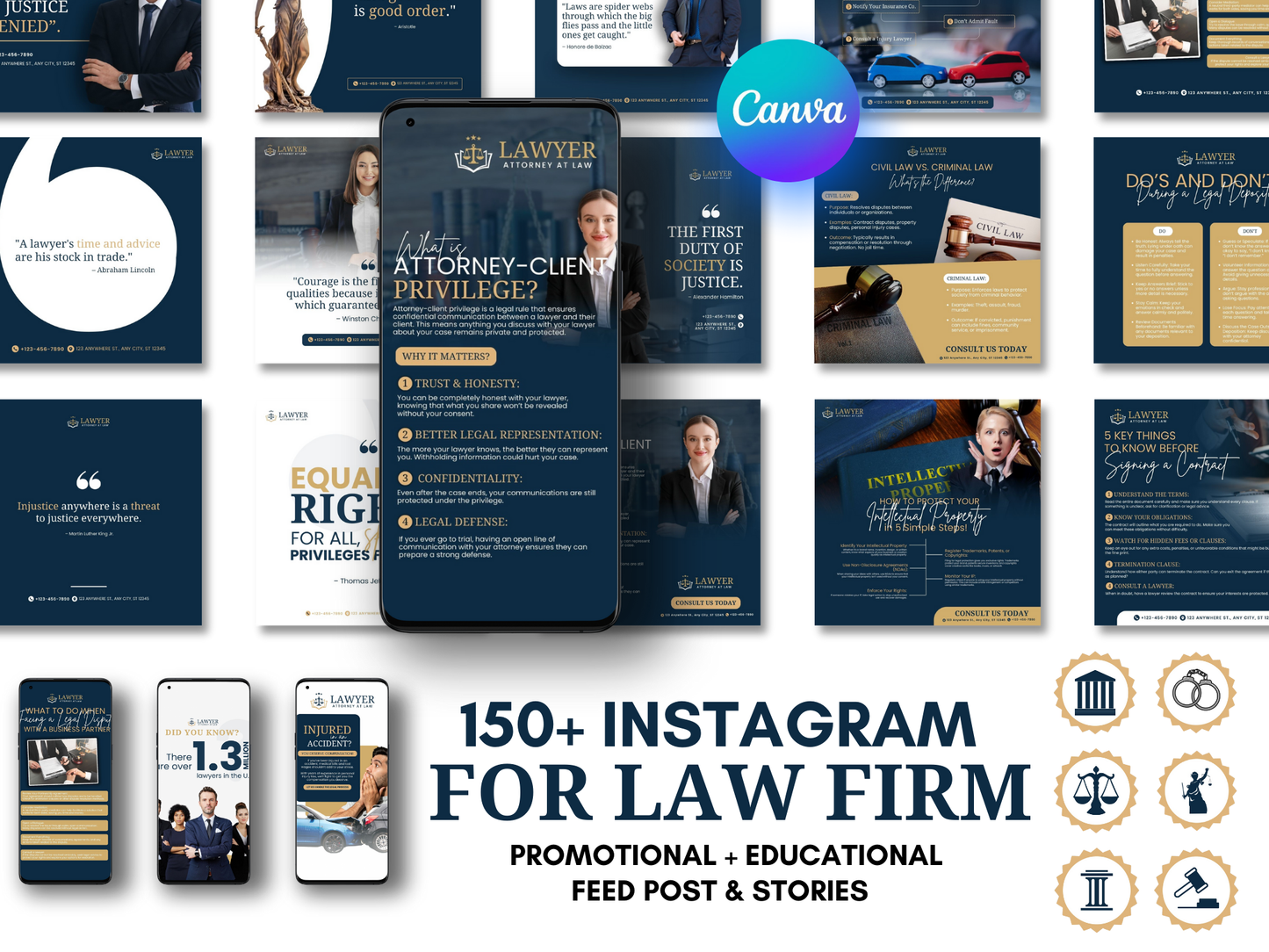 Law Firm & Lawyer Instagram Canva Templates