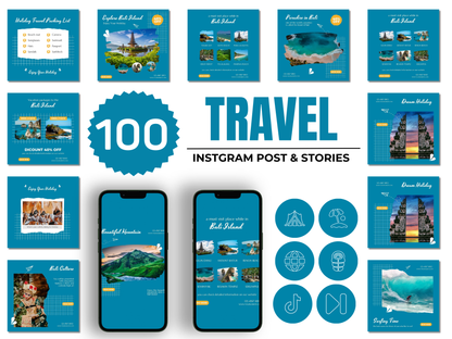 100 Travel Instagram Canva Templates for Travel Agents, Influencers & Travel Bloggers