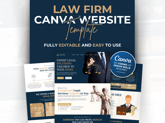 Law Firm Canva Website Template for Lawyer