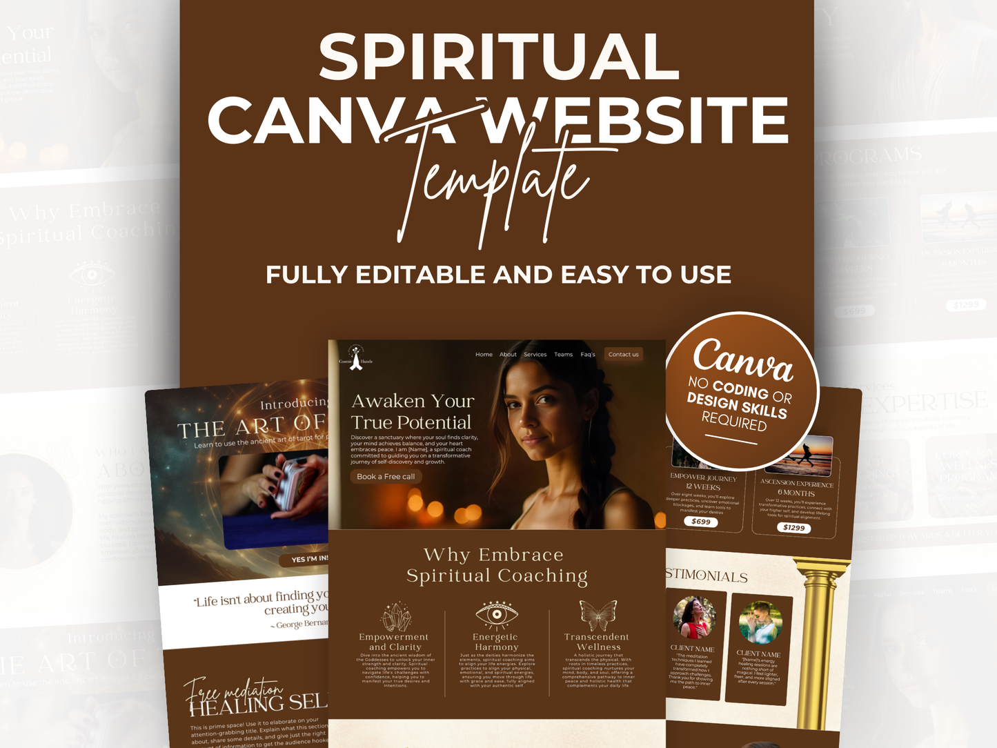 Spiritual Canva Website Template for Coaches