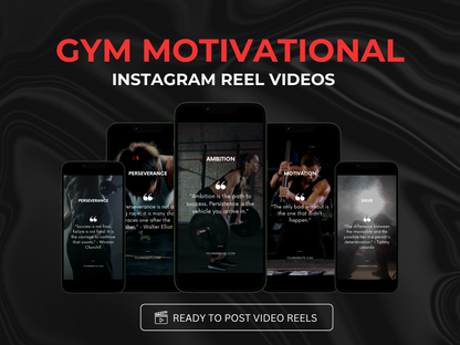 50 Canva Editable Fitness & Gym Motivational Videos for Instagram Reels