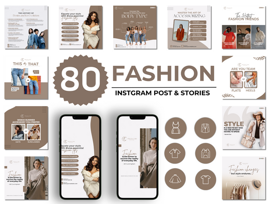 80 Fashion Instagram Canva Templates for E-Commerce