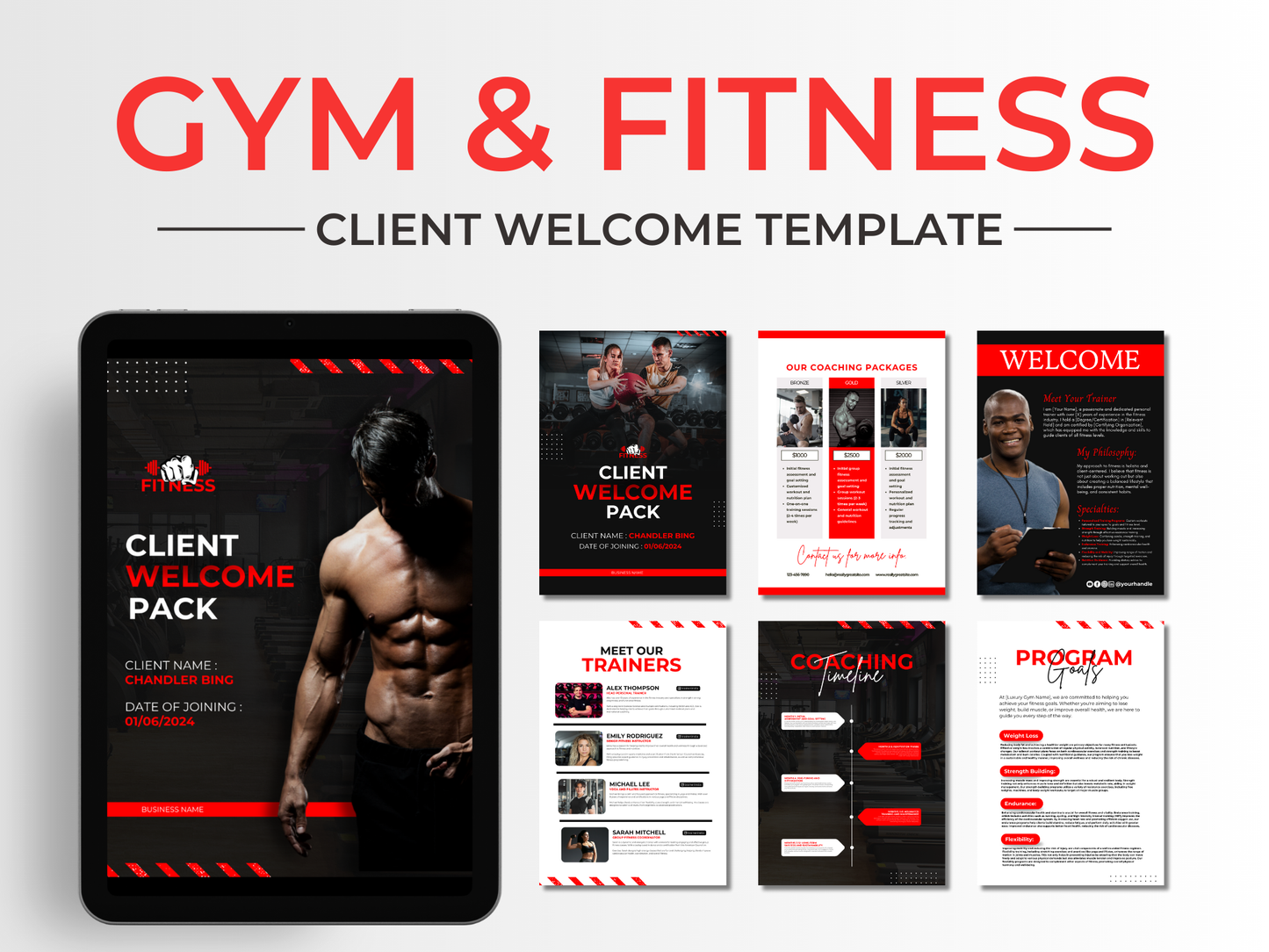Gym & Fitness Welcome Pack Canva Template