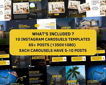 Real Estate Instagram Carousel Posts Canva Templates for Realtor