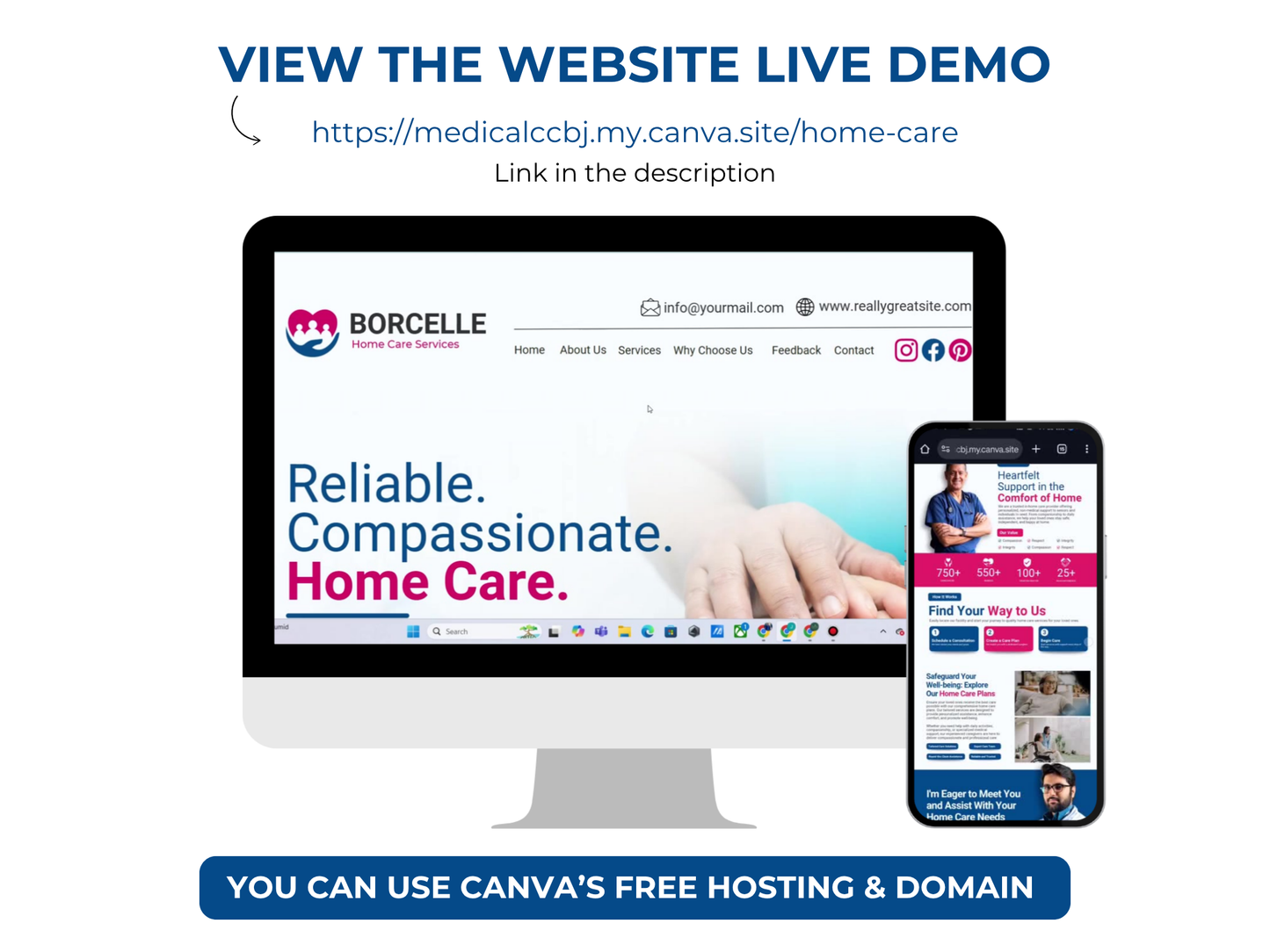 Home Care Canva Website Template