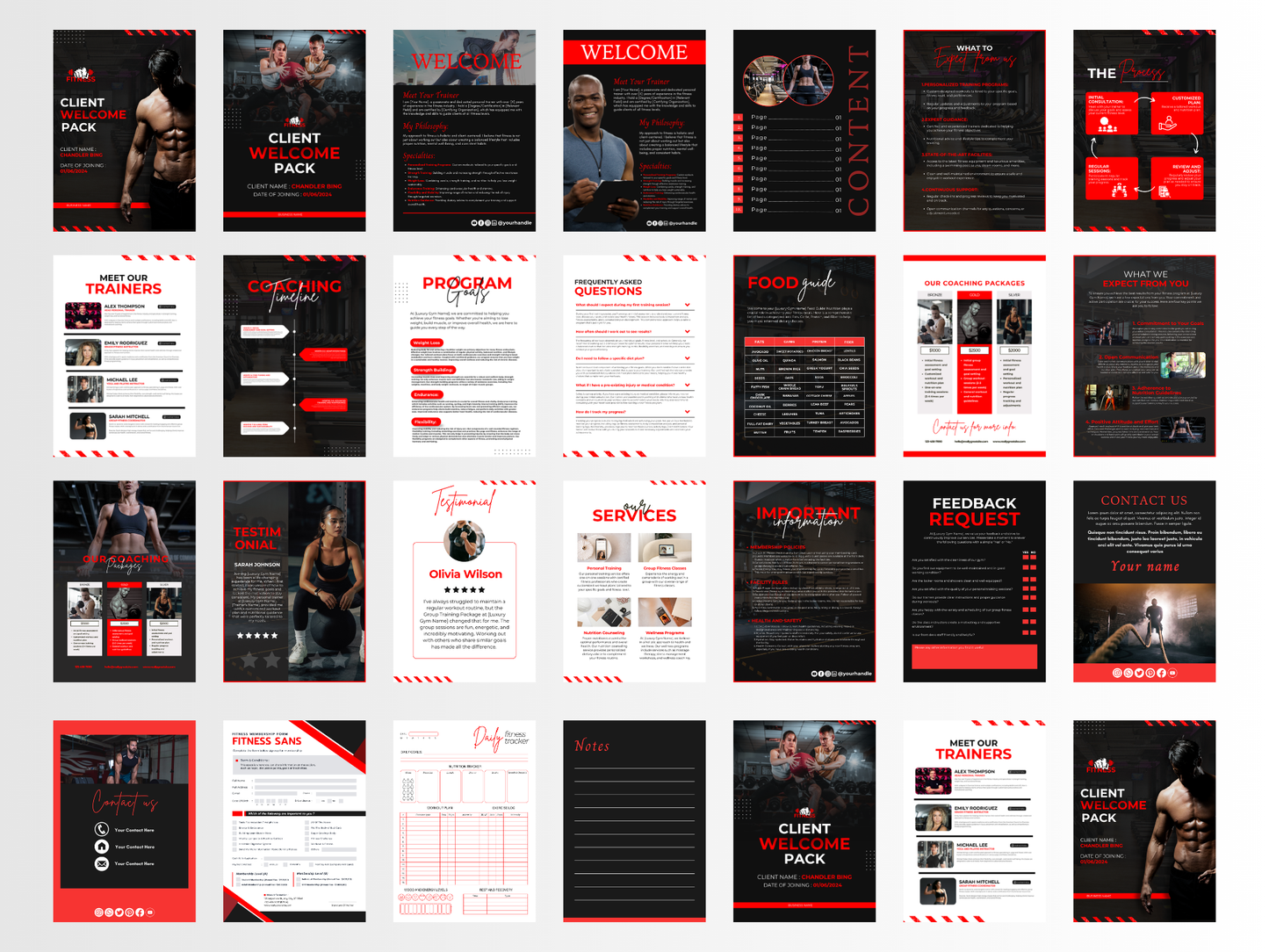 Gym & Fitness Welcome Pack Canva Template